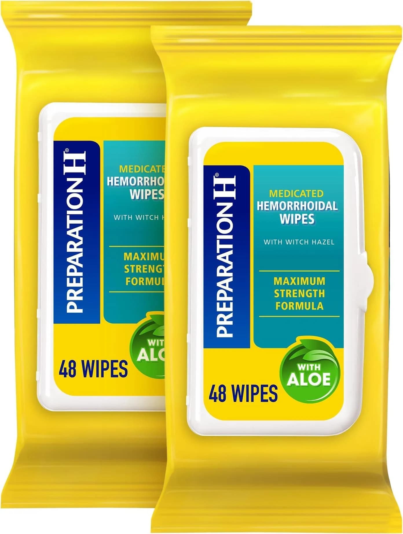 Preparation H Hemorrhoid Flushable Wipes with Witch Hazel 48 Count (Pack of 24) | Medication for Irritation Relief