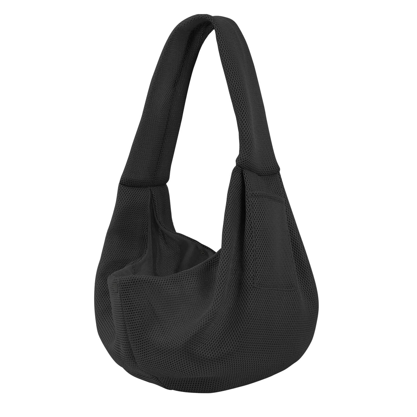 ARZQUT Dog and Cats Carrier Sling, Small Pet Carrier with Storage Pocket | Reversible, Hand-Free, Portable (21x12 inches) — Breathable black