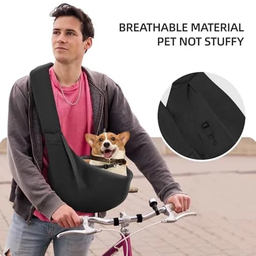 ARZQUT Dog and Cats Carrier Sling, Breathable Small Pet Carrier, 21 x 12 inches | Hands-Free Travel thumbnail 7