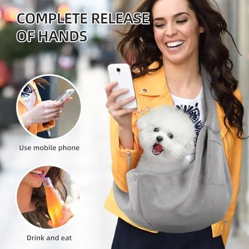 ARZQUT Dog and Cats Carrier Sling | Breathable Small Pet Carrier for Travel & Daily Use thumbnail 5