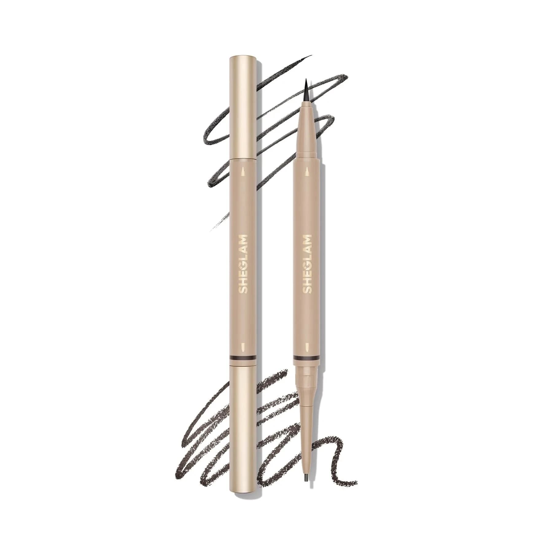 SHEGLAM Dual-Sided Eyebrow Pencil 11 Ebony | Waterproof Matte Cream & Liquid Pen