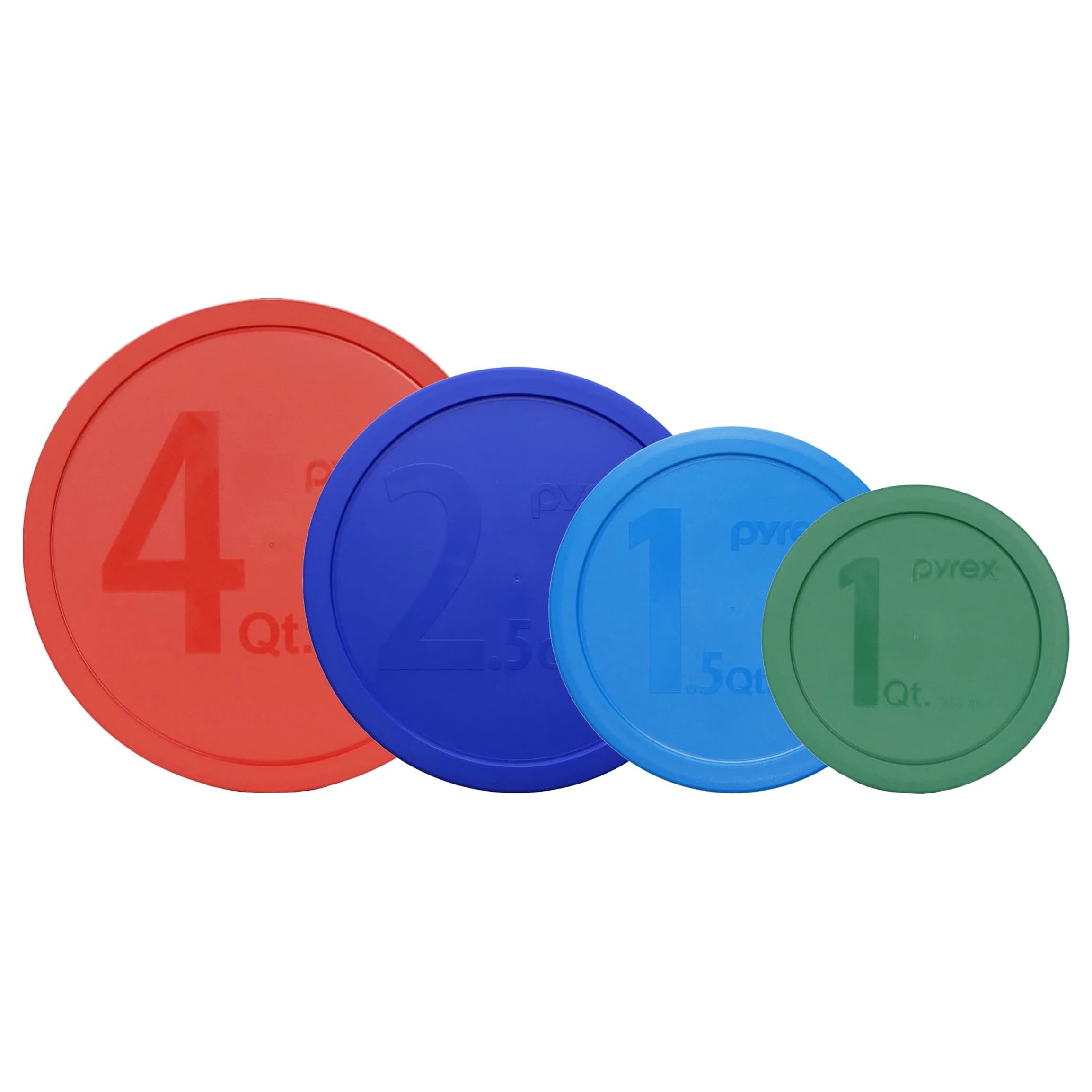 Pyrex Replacement Bowl Lids Set - Made in USA | Fits 1-4 Qt Glass Bowls, BPA-Free, Dishwasher Safe - main product image
