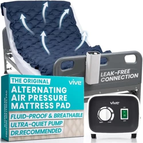Vive Alternating Air Pressure Mattress Pad with Pump 203 cm (78 Inches) | Doctor Recommended for Bed Sore Relief thumbnail 1