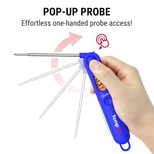 TempPro TempSwift Digital Meat Thermometer for Cooking with Foldable Probe & Backlight | 300°C (572°F) Instant Read thumbnail 3