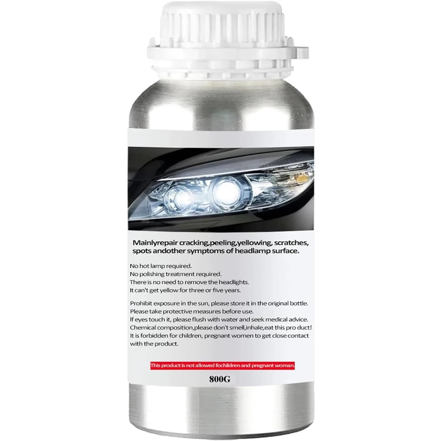 Pmbqifay Headlight Restoration Liquid 800g | Restores Clarity, Increases Visibility & Safety - main product image