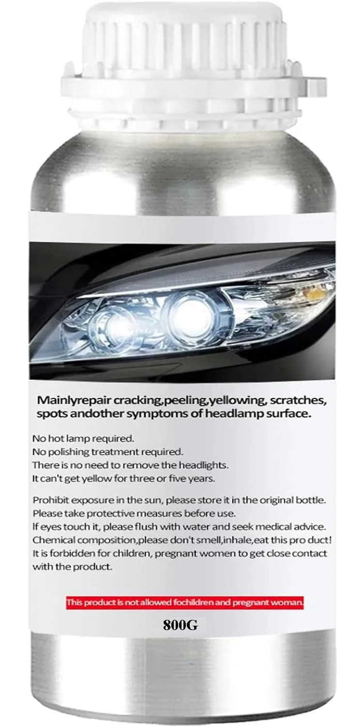 Pmbqifay Headlight Restoration Liquid 800g | Restores Clarity, Increases Visibility & Safety — L