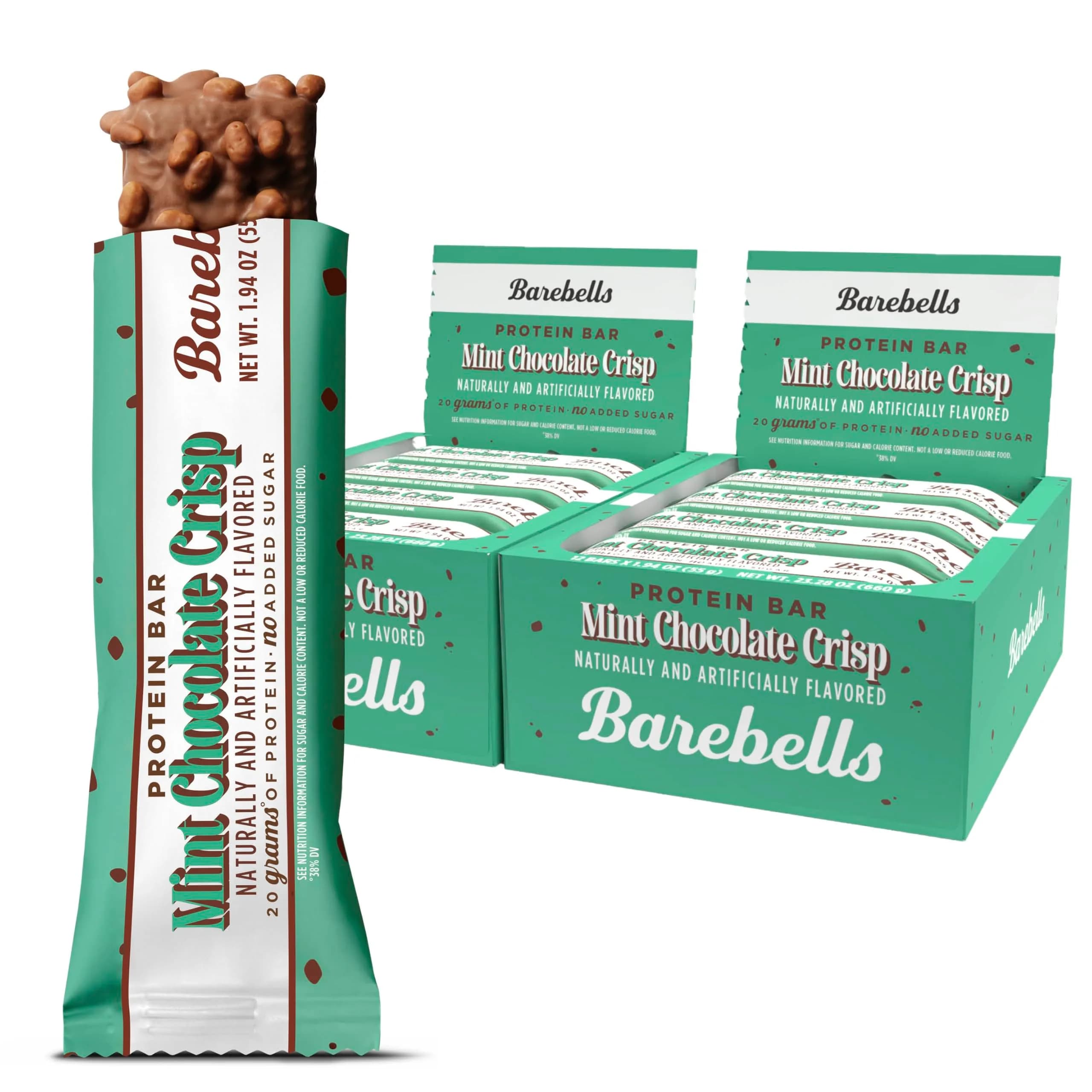 Barebells Mint Chocolate Crisp Protein Bar 20g Protein 55g (Pack of 24)