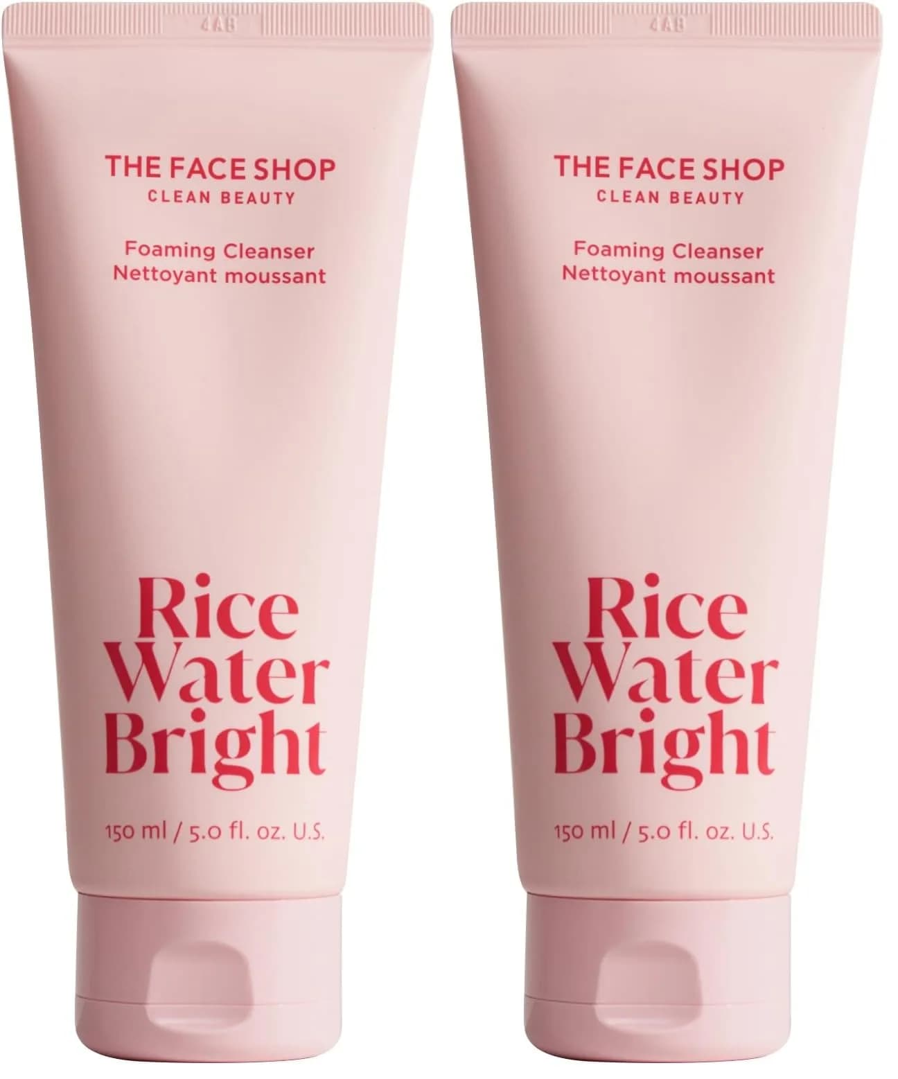 The Face Shop Rice Water Bright Foaming Cleanser 2x5.0 fl oz | Deep Pore Cleansing & Hydrating — 5.0 Fl Oz