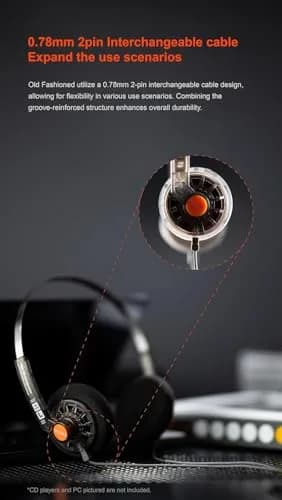 Moondrop Old Fashioned On-Ear Headphones Silver | 32Ω Impedance, 40mm Driver, 0.78mm 2pin Cable thumbnail 10