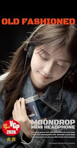 Moondrop Old Fashioned On-Ear Headphones Silver | 32Ω Impedance, 40mm Driver, 0.78mm 2pin Cable thumbnail 7