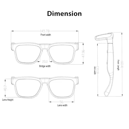 OHO AI Smart Glasses with Blue Light Blocking Lens & Open Ear Bluetooth Audio, Unisex Standard Size | AI Translation & Hands-Free Calls thumbnail 8