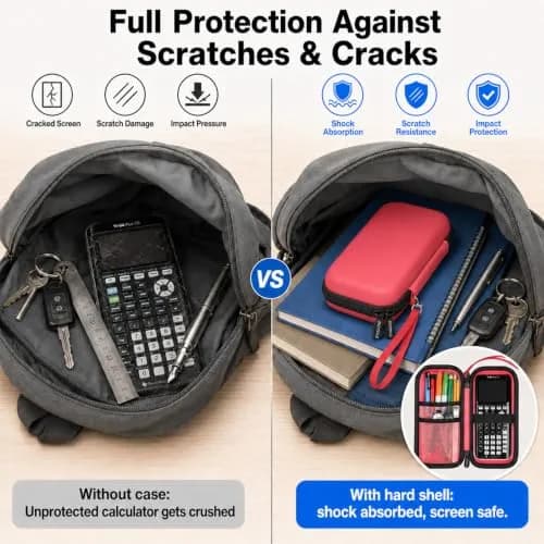 PAIYULE Red Hard Shell Calculator Case for TI-84 Plus CE/Evo/TI-30XS/TI-Nspire CX II, 23cm (9.06in) thumbnail 3