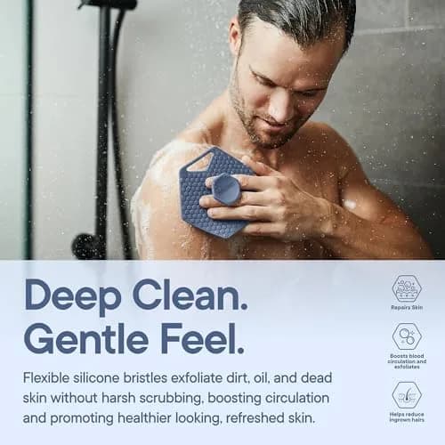 TOOLETRIES Silicone Body Scrubber 2.0 Glacier | Longer Bristles for Deep Cleaning & Exfoliation thumbnail 4
