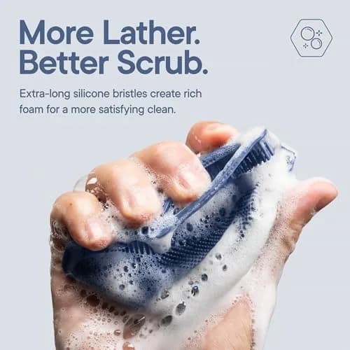 TOOLETRIES Silicone Body Scrubber 2.0 Glacier | Longer Bristles for Deep Cleaning & Exfoliation thumbnail 5