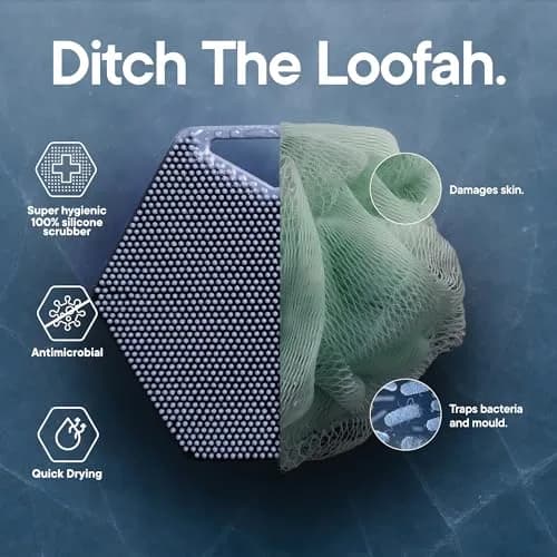 TOOLETRIES Silicone Body Scrubber 2.0 Glacier | Longer Bristles for Deep Cleaning & Exfoliation thumbnail 3