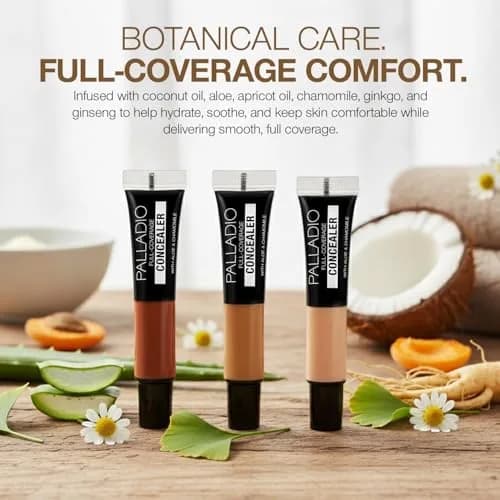 Palladio Full Coverage Concealer Creamy Face & Under Eye Formula 10g (0.35 oz) | Evens Skin Tone & Disguises Dark Circles thumbnail 6