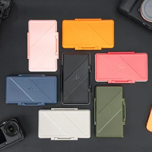 JJC Navy Blue Memory Card Case for 12 SD + 24 Micro SD Cards | Water-Resistant & Anti-Shock Holder thumbnail 4