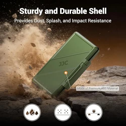 JJC Navy Blue Memory Card Case for 12 SD + 24 Micro SD Cards | Water-Resistant & Anti-Shock Holder thumbnail 5