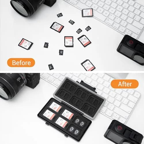 JJC Navy Blue Memory Card Case for 12 SD + 24 Micro SD Cards | Water-Resistant & Anti-Shock Holder thumbnail 7