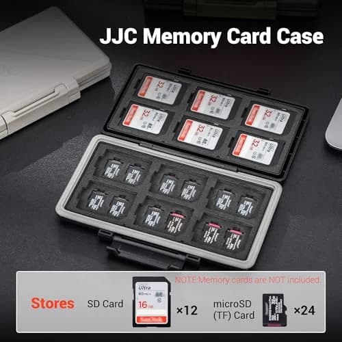 JJC Navy Blue Memory Card Case for 12 SD + 24 Micro SD Cards | Water-Resistant & Anti-Shock Holder thumbnail 3