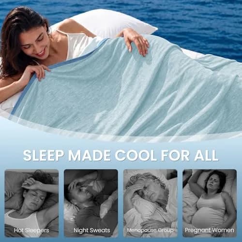 Topcee Cooling Blanket King Size 229cm x 274cm (90"x108") | Japanese Cooling Fiber, Q-Max > 0.5, Breathable thumbnail 4