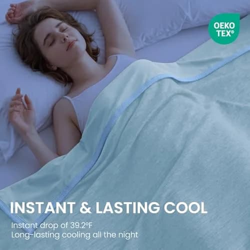 Topcee Cooling Blanket King Size 229cm x 274cm (90"x108") | Japanese Cooling Fiber, Q-Max > 0.5, Breathable thumbnail 2