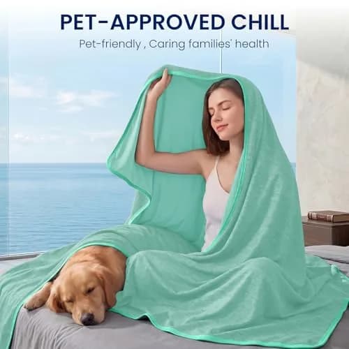 Topcee Cooling Blanket Queen Size 228x228 cm (90"x90") | Breathable Fabric for Hot Sleepers thumbnail 3