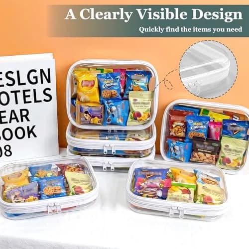 CarryEpic Clear Hard Shell Zipper Cases (6 Medium Packs) | TSA Approved Travel Organizer thumbnail 7