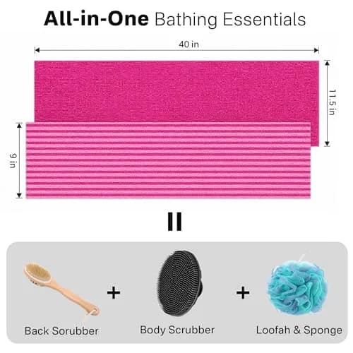 Yiclick Exfoliating Washcloth Towel, Back Scrubber 1 Count (Pack of 2) | Effective Dead Skin Removal thumbnail 5