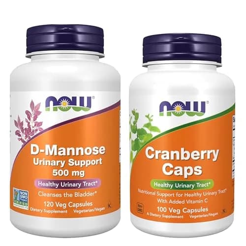 NOW Foods Urinary Tract Health Bundle D-Mannose 500mg & Cranberry 700mg 220 Count | Supports Bladder Health & Urinary Comfort thumbnail 1