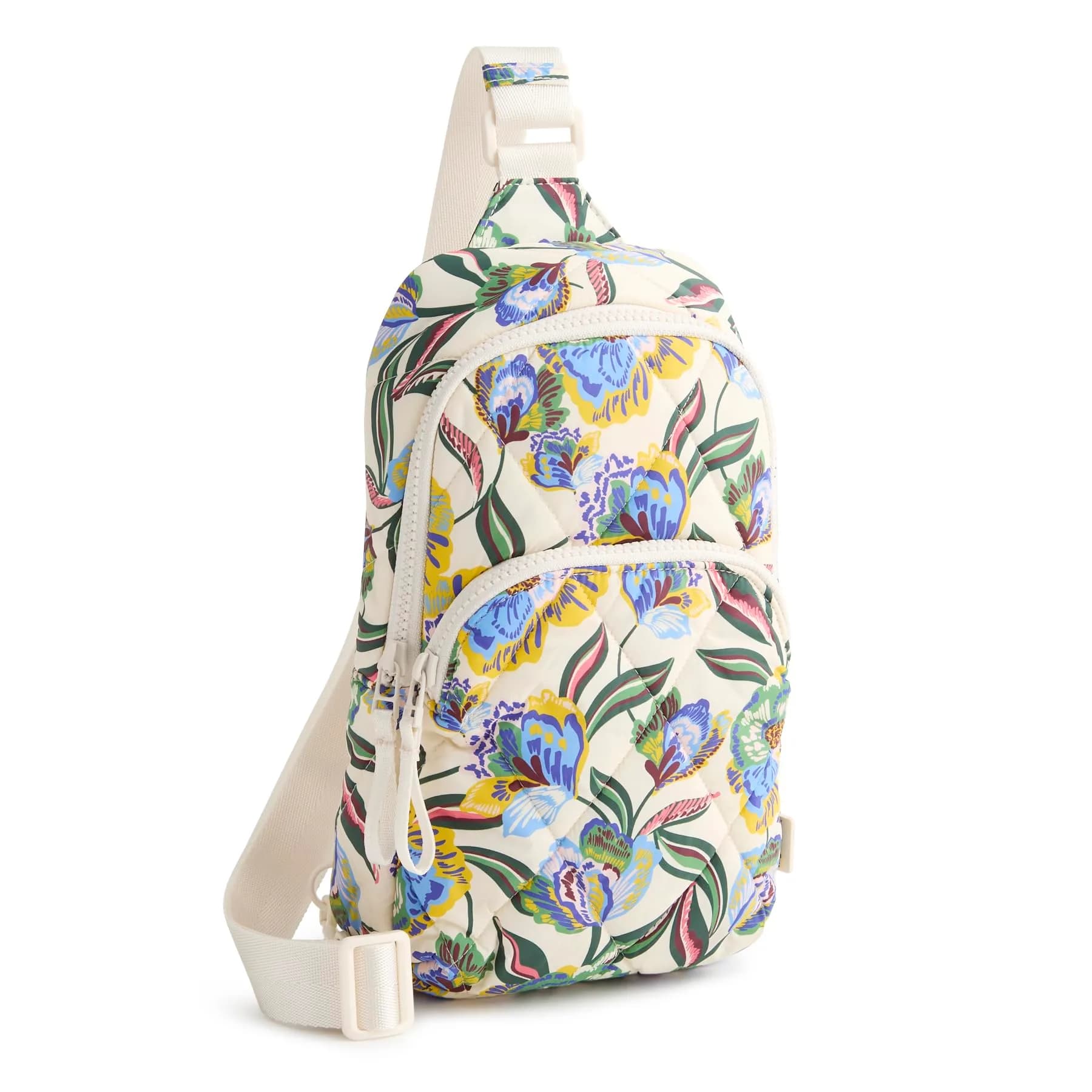 Vera Bradley Featherweight Lorman Sling Backpack Water Resistant for Travel & Work | Compact & Stylish (70-120 chars) — Gardenia Garden
