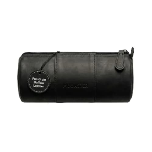 moonster Full-Grain Buffalo Leather Pen Case 20cm (8 inch) | Handmade Rustic Zipper Pouch with Linen Interior & Ruler thumbnail 1