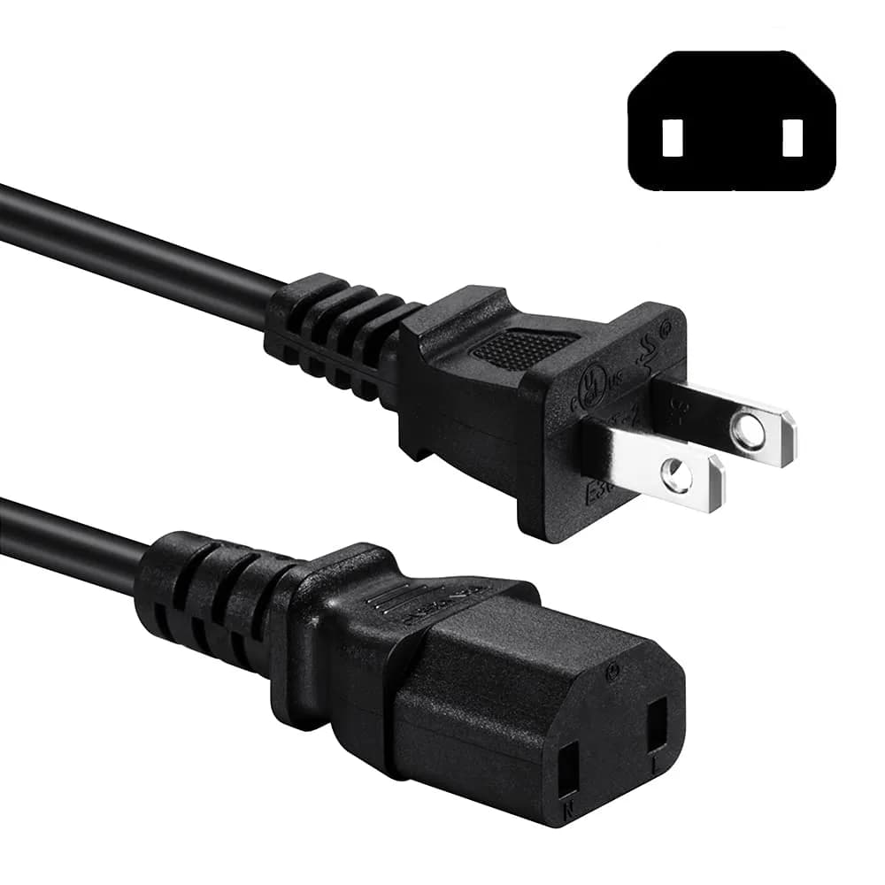 TPLTECH 4ft 2-Prong AC Power Cord | UL Listed Replacement for PS4 Pro, Xbox One, Xbox 360 — 10 ft
