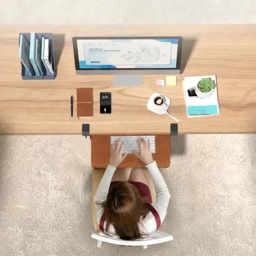 BONTEC Under Desk Keyboard Tray 20" x 11.8" | Space-Saving Ergonomic Platform thumbnail 2