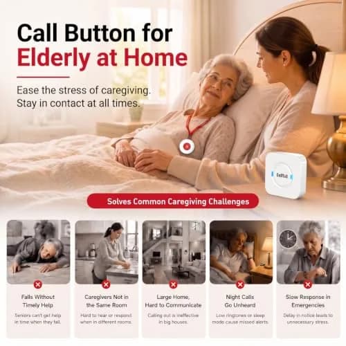 CallToU Wireless Caregiver Pager 2 Call Buttons+1 Receiver | Reliable Whole-Home Alerts thumbnail 6