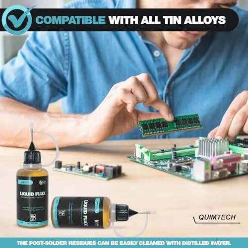 QUIMTECH Liquid Solder Flux Dropper 60ml (2x30ml) | RMA Rosin Flux for Electronics thumbnail 6