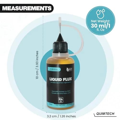 QUIMTECH Liquid Solder Flux Dropper 60ml (2x30ml) | RMA Rosin Flux for Electronics thumbnail 2