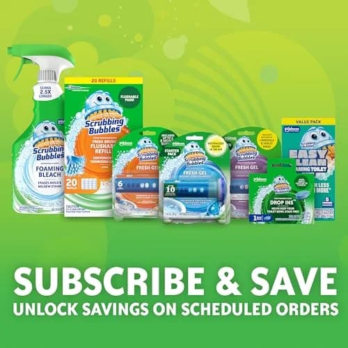 Scrubbing Bubbles Fresh Gel Toilet Bowl Cleaning Stamps Rainshower Scent 6 Stamps | Helps Keep Toilet Clean & Prevent Limescale thumbnail 7