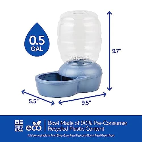 Petmate Replendish Gravity Waterer 0.5 Gallon (1.89 L) Blue Pack of 6 | Continuous Filtered Water Supply for Dogs and Cats thumbnail 6
