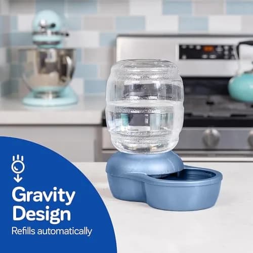 Petmate Replendish Gravity Waterer 0.5 Gallon (1.89 L) Blue Pack of 6 | Continuous Filtered Water Supply for Dogs and Cats thumbnail 2