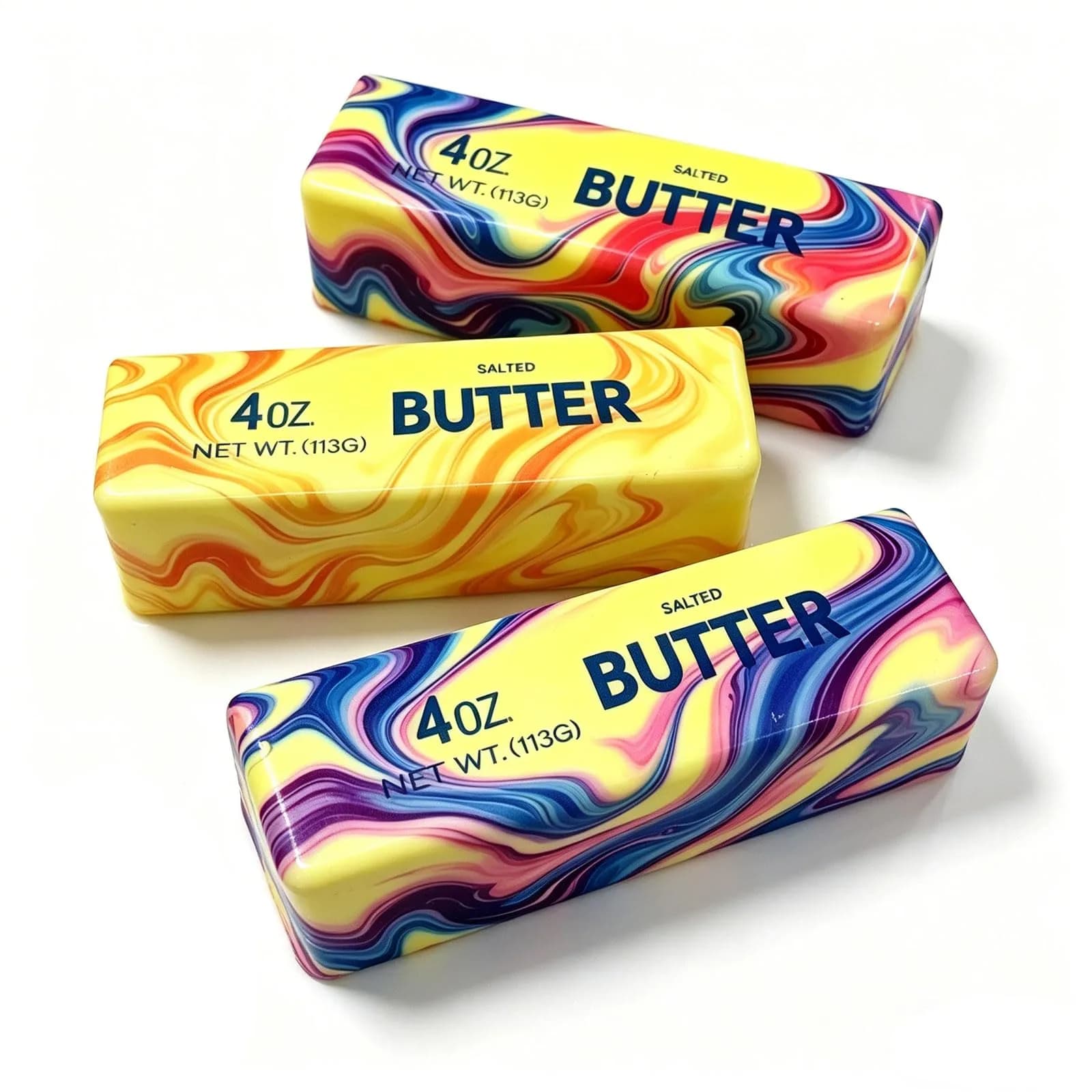 Generic Butter Stick Squeeze Stress Ball Toy 14.5cm (5.71in) | Slow Rebound PU Foam for Kids 3-7 Years — 3 Pcs