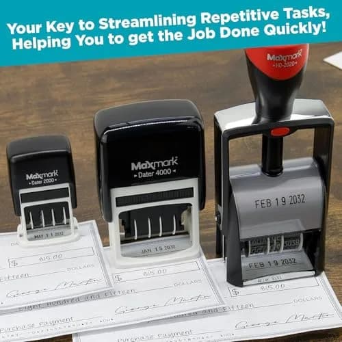 MaxMark Heavy Duty Date Stamp Pack of 2 | Classic Steel Frame Construction thumbnail 4