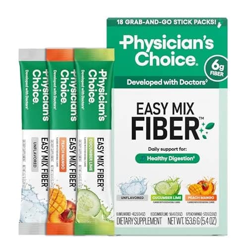 Physician's CHOICE Easy Mix Fiber Stick Packs Variety Pack 5.4oz (153g) | Daily Prebiotic Fiber for Digestive Health thumbnail 1