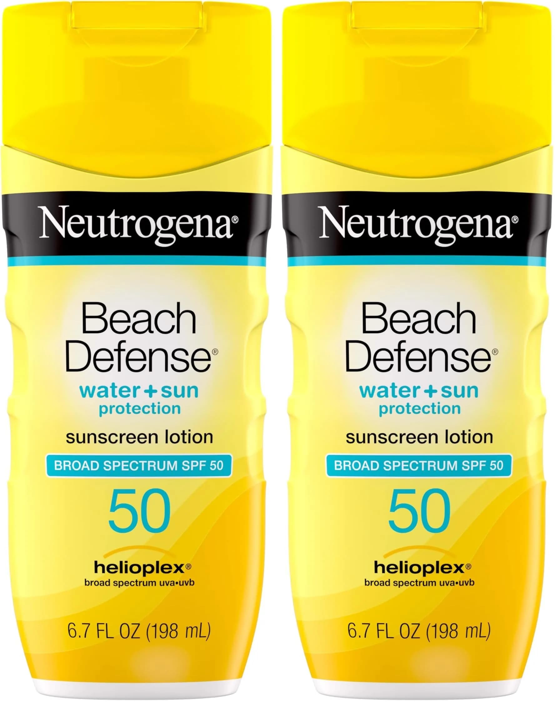Neutrogena Beach Defense Sunscreen Lotion SPF 50, 198ml (6.7 fl oz) | Broad Spectrum UVA/UVB Protection — 13.4 Fl Oz