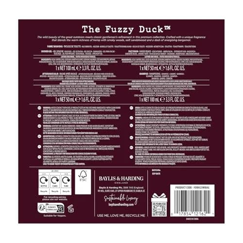 Baylis & Harding Fuzzy Duck Luxury Wash Bag Gift Set For Men | Bergamot, Hemp & Sandalwood Scent thumbnail 7