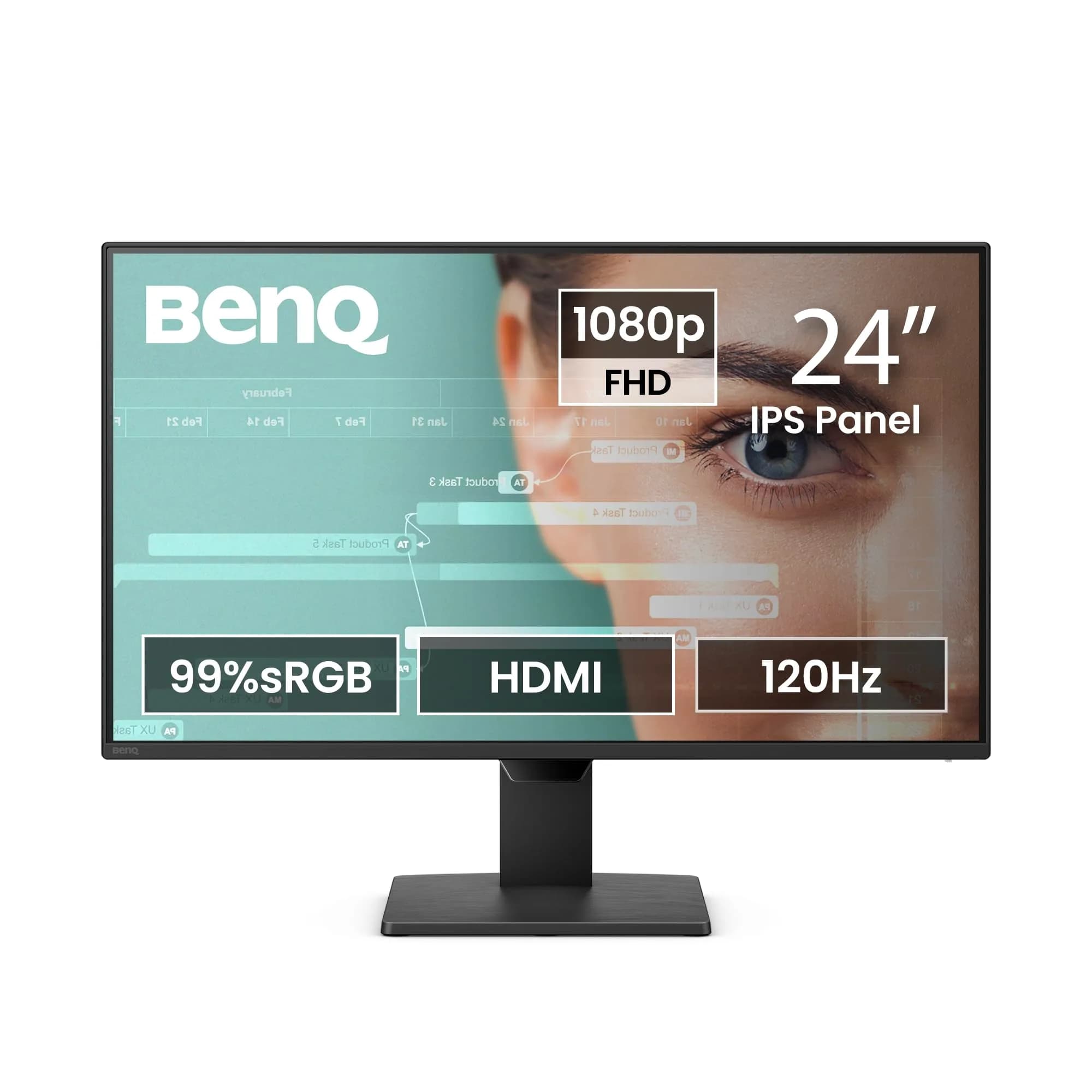 BenQ GW2490C 23.8" IPS Monitor 1080P FHD 144Hz | Eye-Care, USB-C, Flicker-Free — 24" 120Hz | BI Tech | 99%sRGB