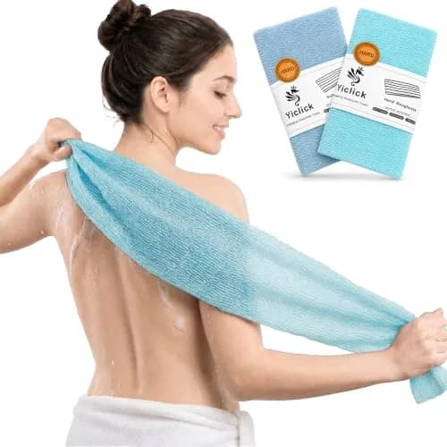 Yiclick Exfoliating Washcloth Towel 2 Pack | Effective Body Scrubber for Smooth Skin in Shower thumbnail 1