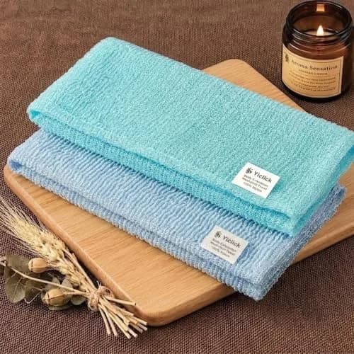 Yiclick Exfoliating Washcloth Towel 2 Pack | Effective Body Scrubber for Smooth Skin in Shower thumbnail 8