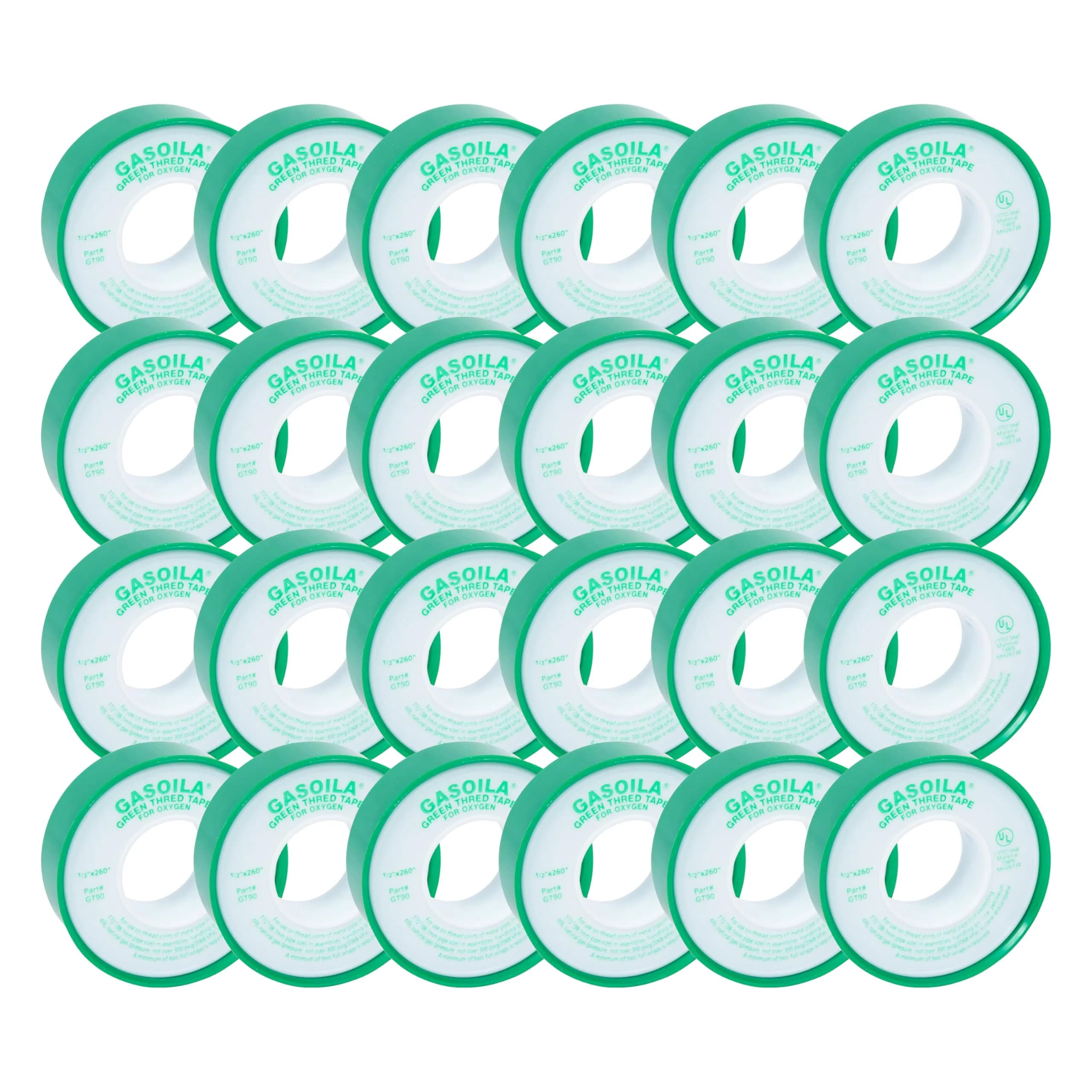 Gasoila Green PTFE Thread Seal Tape 1/2 Inch x 260 Inch | Leak-Proof, High-Density, Non-Toxic - main product image