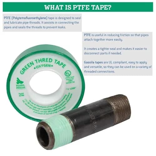 Gasoila Green PTFE Thread Seal Tape 1/2 Inch x 260 Inch | Leak-Proof, High-Density, Non-Toxic thumbnail 3